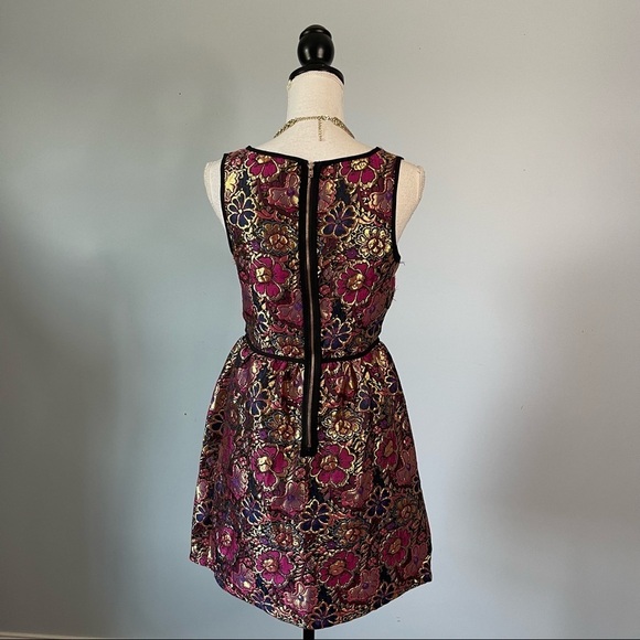 XHILARATION | Baroque Metallic Fit & Flare Dress Sz S - Picture 5 of 7